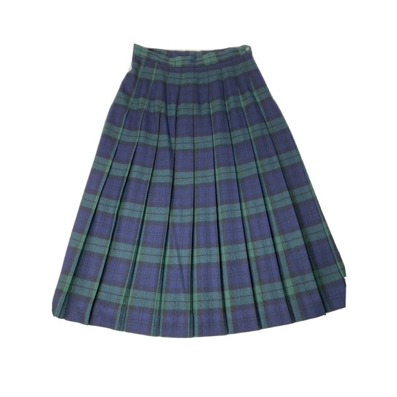 L.L. Bean Dresses & Skirts - LL Bean Wool Plaid Skirt Womens 10 Petite Academia Pleated Classic‎ Preppy
